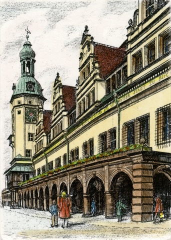 Leipzig, Rathaus  im Hochformat