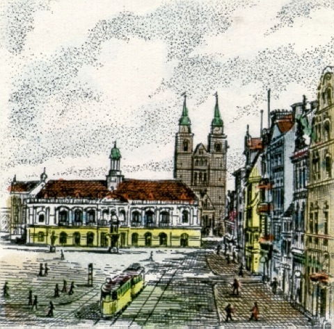 Magdeburg, Marktplatz mit Dom