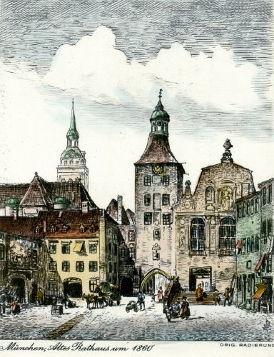 München, Altes Rathaus um 1860