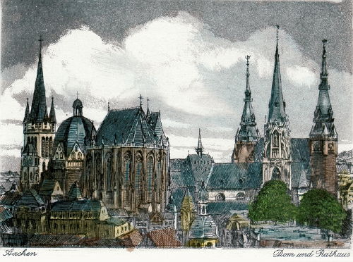 Aachen, Dom und Rathaus