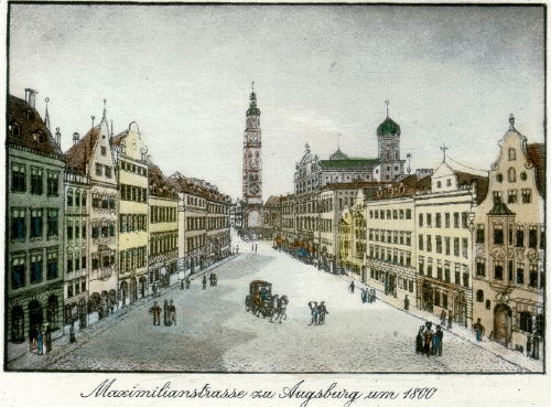 Augsburg, Maximilianstrasse um 1800